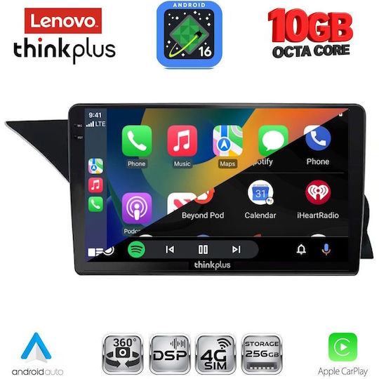 Lenovo Auto-Audiosystem für Mercedes-Benz GLK BMW X2 / X6 2013–2017 (Bluetooth/USB/AUX/WiFi/GPS/Apple CarPlay/Android Auto) mit 9"-Touchscreen