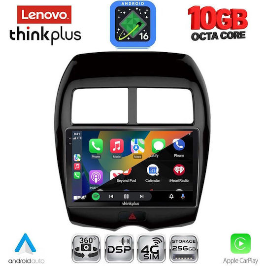 Lenovo Auto-Audiosystem für Peugeot 4008 Mitsubishi Asx BMW X2 / X6 2009 (Bluetooth/USB/WiFi/GPS/Apple-Carplay/Android-Auto) mit 10" Touchscreen
