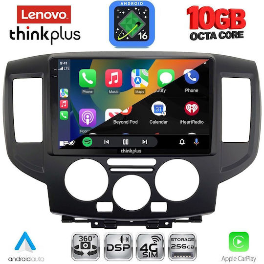 Lenovo Auto-Audiosystem für BMW X2 / X6 und Nissan NV200 2009–2020 (Bluetooth/USB/WiFi/GPS/Apple CarPlay/Android Auto) mit 9-Zoll-Touchscreen