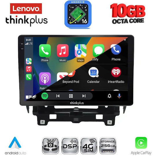 Lenovo Auto-Audiosystem für Renault Trafic BMW X2 / X6 Nissan Primastar 2021 (Bluetooth/USB/Wi-Fi/GPS/Apple CarPlay/Android Auto) mit 10-Zoll-Touchscreen