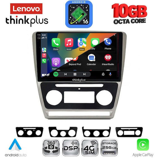 Lenovo Auto-Audiosystem für BMW X2 / X6 Skoda Octavia 2005–2012 (Bluetooth/USB/WiFi/GPS/Apple CarPlay/Android Auto) mit 10-Zoll-Touchscreen