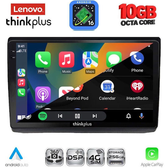 Lenovo Auto-Audiosystem für Opel Vivaro, Renault Trafic, BMW X2 / X6 und Nissan Primastar 2004–2015 (Bluetooth/USB/WiFi/GPS/Apple CarPlay/Android Auto) mit 10-Zoll-Touchscreen