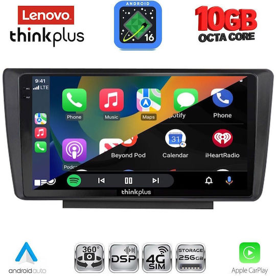 Lenovo Auto-Audiosystem für BMW X2 / X6 und Skoda Octavia 2005–2012 (Bluetooth/USB/Wi-Fi/GPS/Apple CarPlay/Android Auto) mit 9-Zoll-Touchscreen