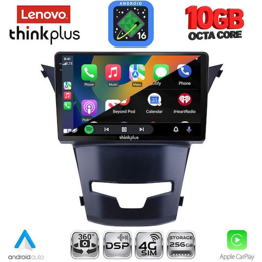Lenovo Auto-Audiosystem für BMW X2 / X6 Ssangyong Korando 2014–2019 (Bluetooth/USB/WiFi/GPS/Apple CarPlay/Android Auto) mit 9-Zoll-Touchscreen