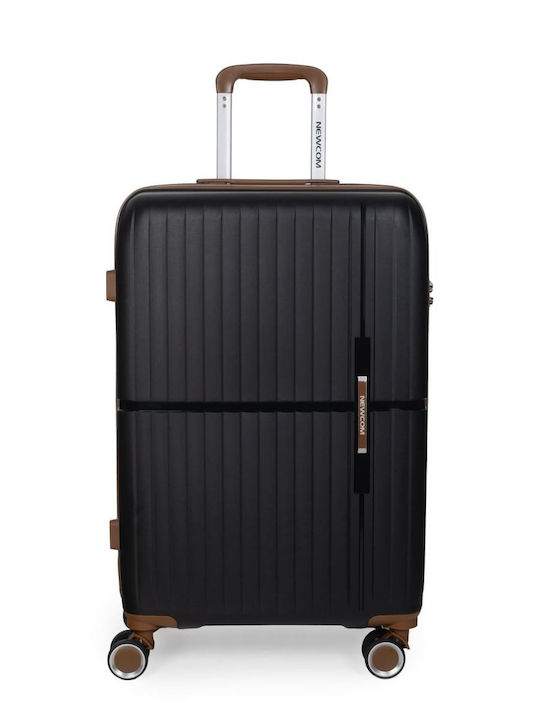 Newcom Hard Black Suitcases with Maximum Height 67 cm and 4 Wheels Set of 2 Pcs