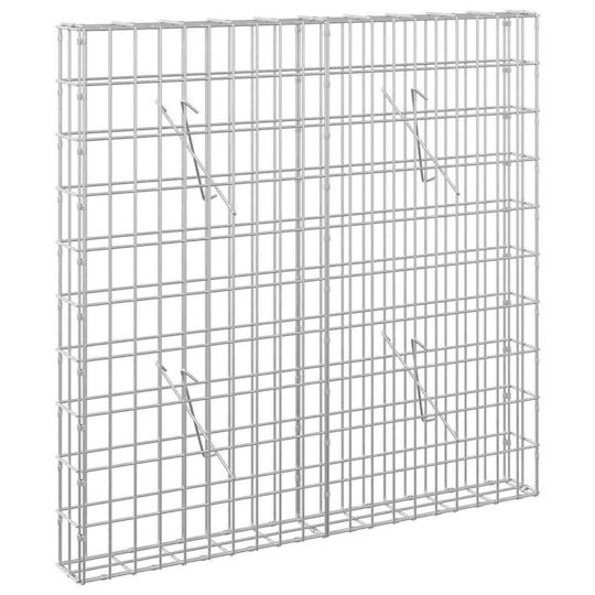 vidaXL Steel Gabion Box for Garden Fencing 100x10x100 cm Silver