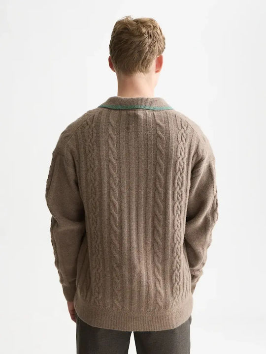 Scotch & Soda Brown Polo Sweater