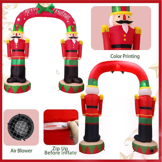 Inflatable Nutcracker Arch Illuminated Decorative Inflatable Santa Claus