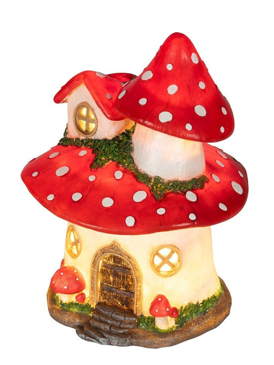 Lumineo Beleuchtetes Weihnachtliches Dekoratives Pilzhaus Rot