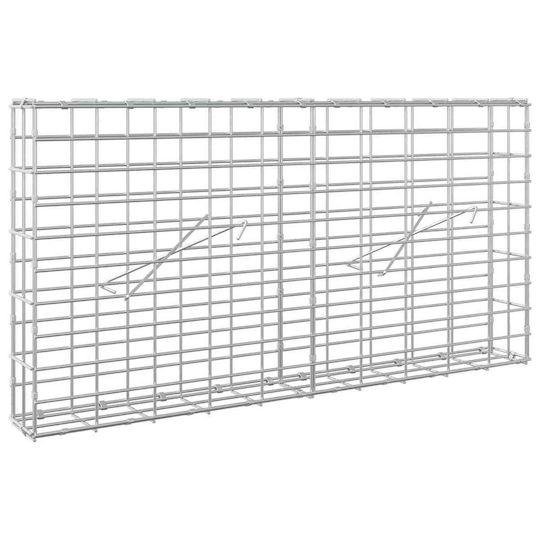 vidaXL Steel Gabion Box for Garden Fence 100x10x50 cm Silver
