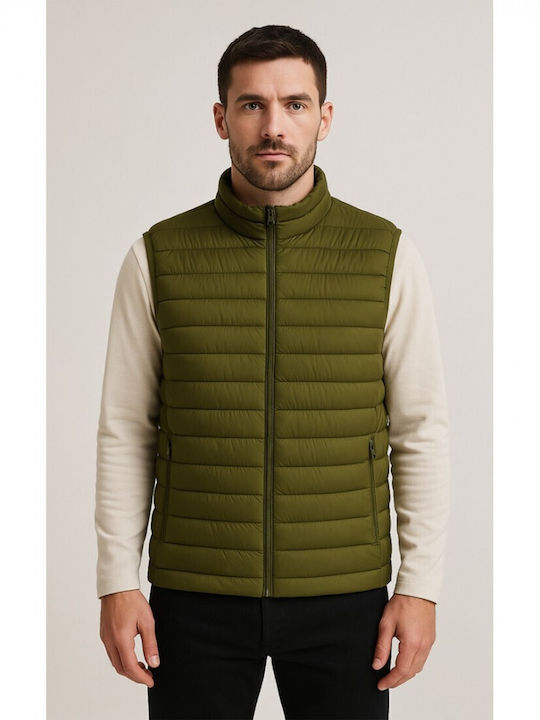 Sleeveless Bomber Jacket Khaki