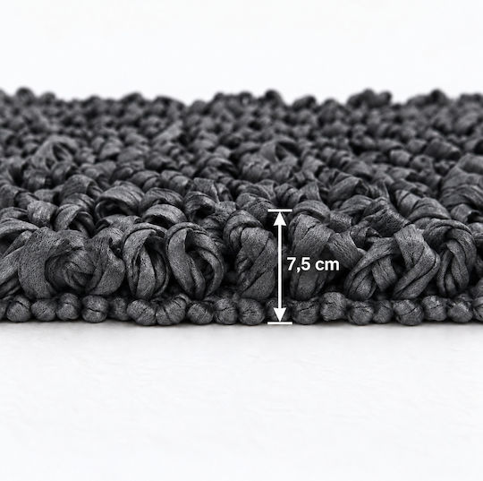 MRShome Evora 50x70cm Handmade Black Rug MRShome Evora 50x70cm Handmade Black Rug