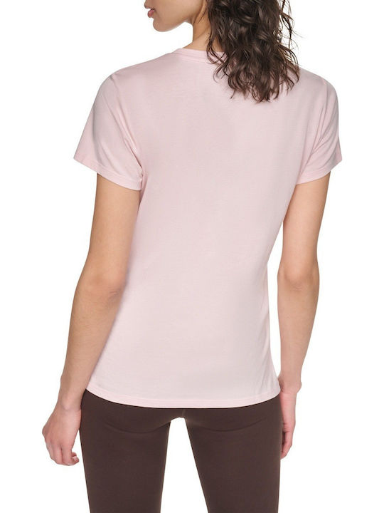 DKNY Damenbluse aus Baumwolle Kurzärmelig Rosa