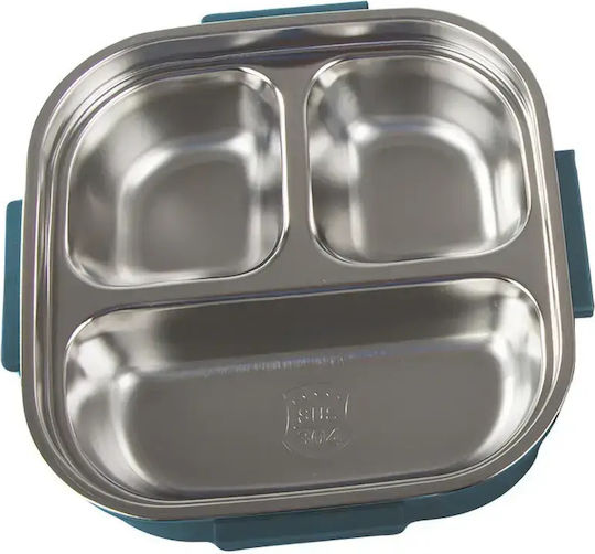 Verk Group Lunchbox aus Edelstahl, Blau, mit Fächern, 1 l