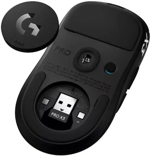 Logitech Pro X3 Superstrike Ασύρματο Gaming Ποντίκι 48000 DPI Midnight Black