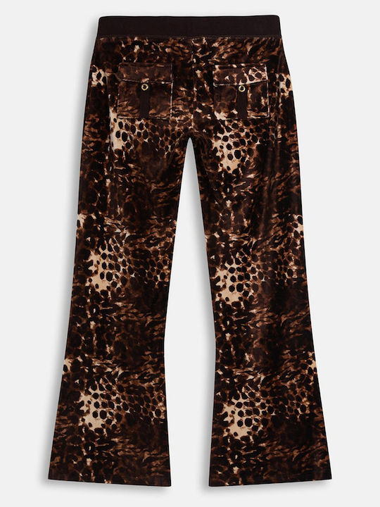 Juicy Couture Abstract Animal Caisa Damen Samthose mit Leopardenmuster Java Brown Leopard
