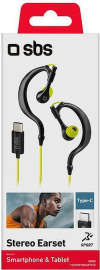 Sbs Kabelgebundene Sportkopfhörer USB-C Schwarz-Gelb