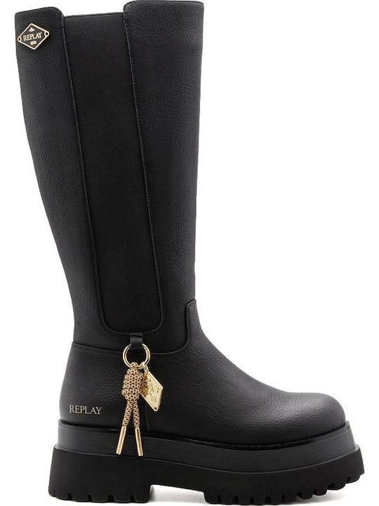 Any Women's Boots with Medium Heel Black