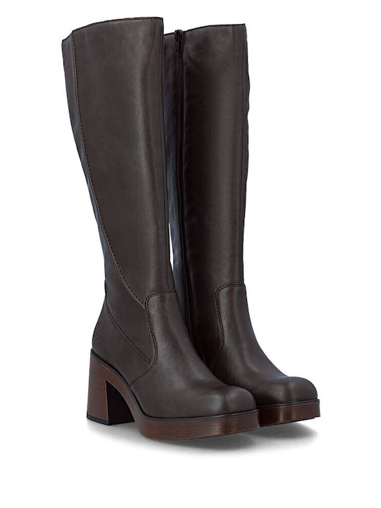 Women's Boots with Medium Heel Brown