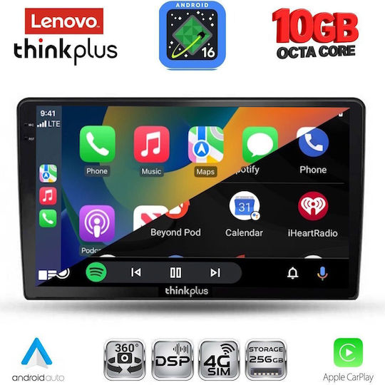 Lenovo Auto-Audiosystem für BMW X2 / X6 und Ssangyong Rexton 2002–2006 (Bluetooth/USB/WiFi/GPS/Apple-Carplay/Android-Auto) mit 9-Zoll-Touchscreen