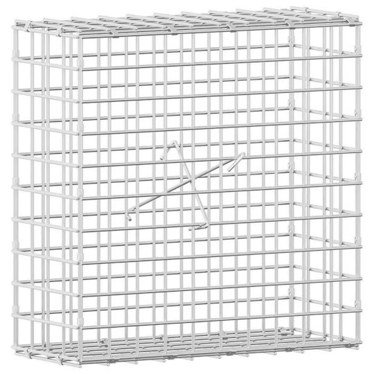 vidaXL Steel Gabion Basket for Garden Fencing 50x20x50 cm Silver