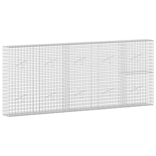vidaXL Steel Gabion Box for Garden Fencing 5x5x100 cm Silver