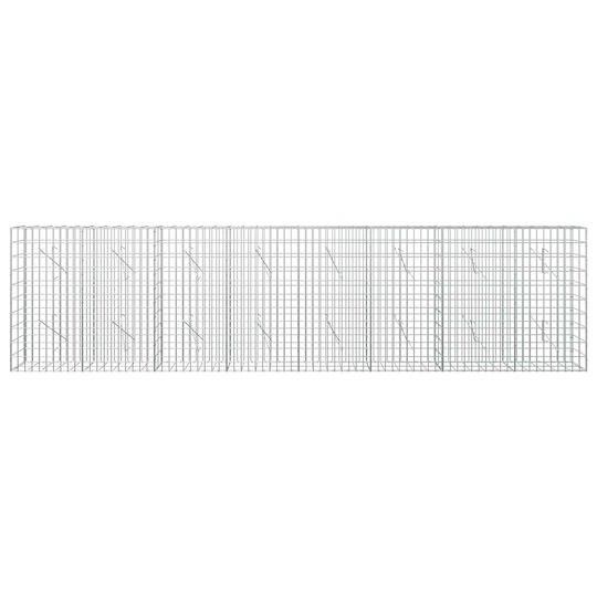 vidaXL Steel Gabion Basket for Garden Fence 10x10x100 cm Silver
