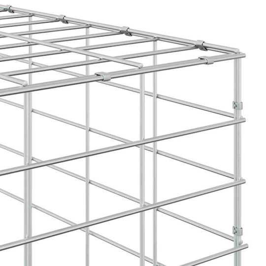 vidaXL Steel Gabion Box for Garden Fencing 10x10x100 cm Silver