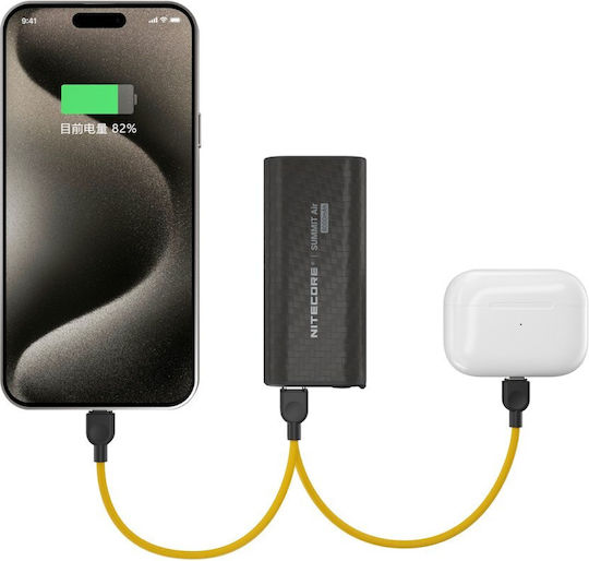 NiteCore Summit Air Powerbank 8000 mAh 22,5 W mit 2 USB-C-Anschlüssen Power Delivery Grau