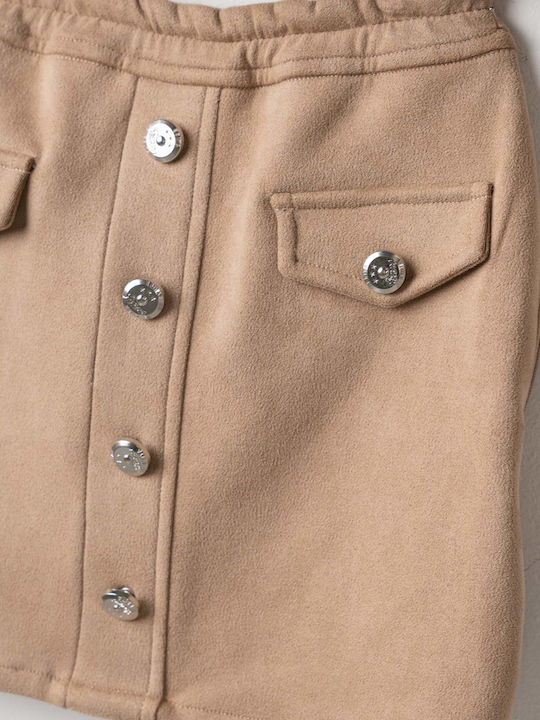 Evita Kinderbekleidungsset mit Rock & Mantel Winter 3-teilig Beige