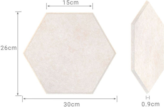Panouri Acustice Hexagonale Autoadezive Bej 30 × 26 × 0,9 Cm Set Număr Nespecificat