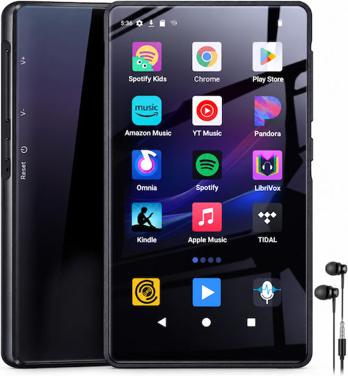 Mp3/mp4 Player Touchscreen 4.5" Display 160gb Memory Supports 1tb Sd Card Bluetooth 2000mah Battery Speaker Hi-fi Sound Fm Radio Usb-c Earphones Case Screen Protector Black