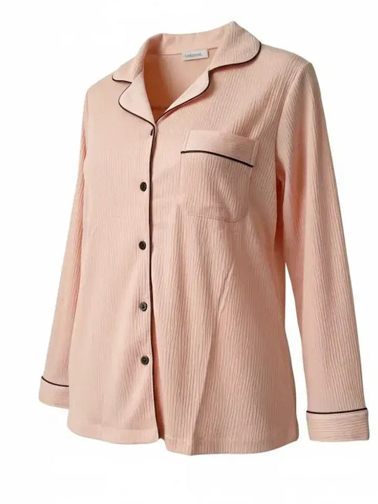 Caress Дамски зимен комплект пижама Light Pink