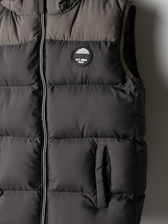 Hashtag Kinder Casual Kurzjacke Ärmellos mit Kapuze Grau