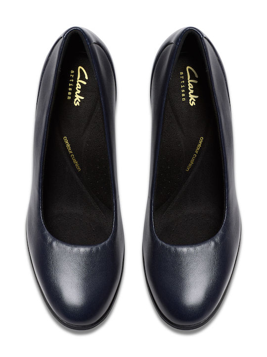 Leather Heels Navy Leather