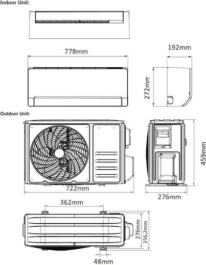 TN-X Inverter-Klimaanlage 13000 BTU A++/A+ mit künstlicher Intelligenz