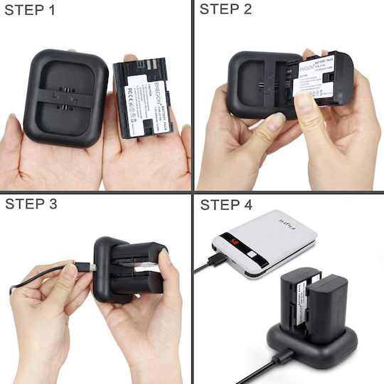 Set 2 Batteries 2000 Mah Lp-e6 Lp-e6n Dual Charger Enegon Canon