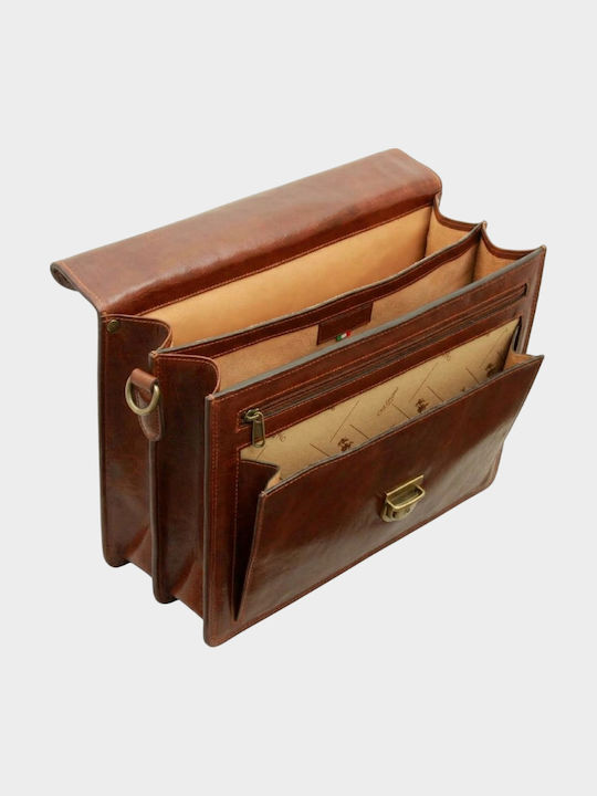 Leather Men's Brown Briefcase