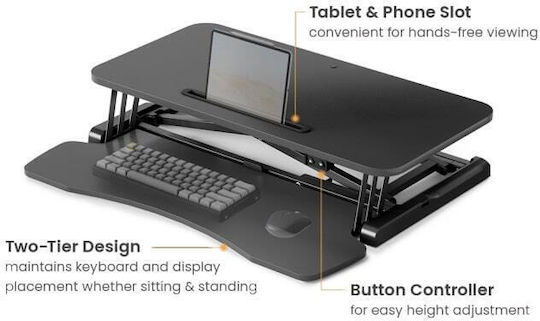 Brateck Dws15-01e Electric Sit Stand Workstation Max Height 48cm