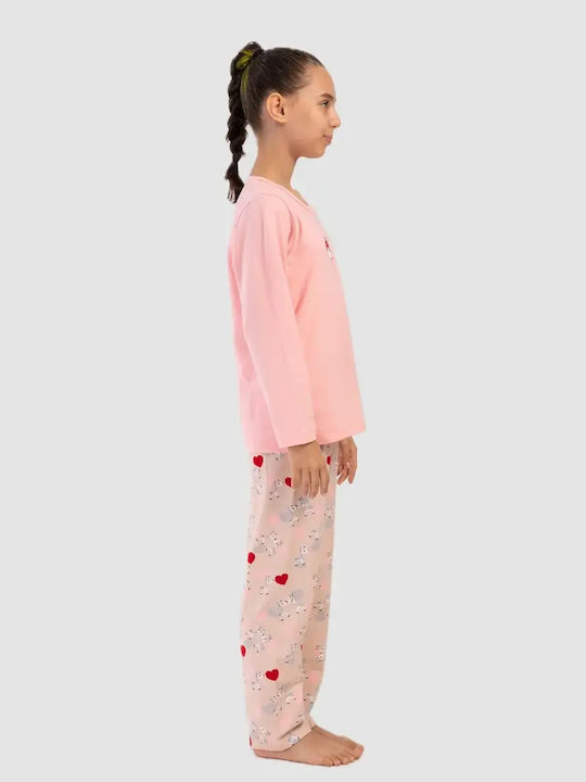 Vienetta Secret Pijama de Iarnă din Bumbac pentru Copii, Roz Vienetta Secret Pijama de Iarnă din Bumbac pentru Copii, Roz