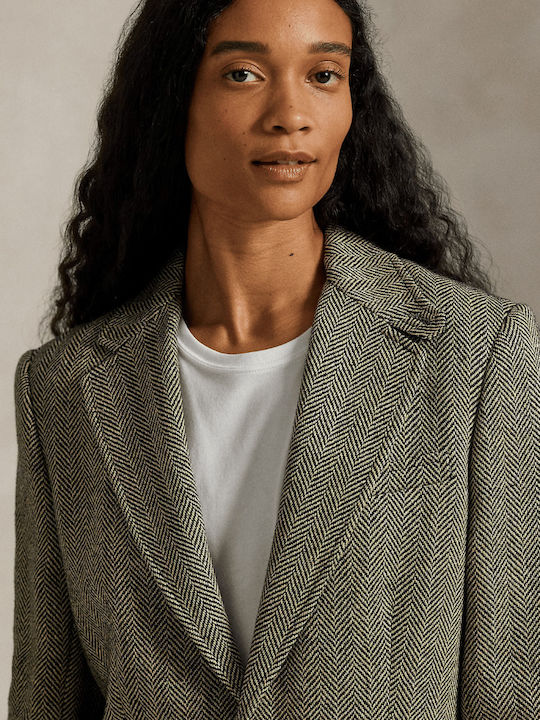 Ralph Lauren Long Women's Blazer Black/Beige