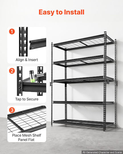 Vevor Dexion Shelving Unit 122x45x181.3cm with 5 Shelves Total Load Capacity 1135kg