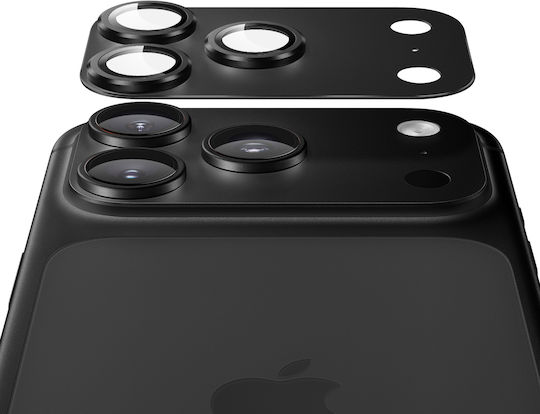 Avizar Kameralinsenschutz für iPhone 18 Pro aus gehärtetem Glas mit Titanrahmen Schwarz