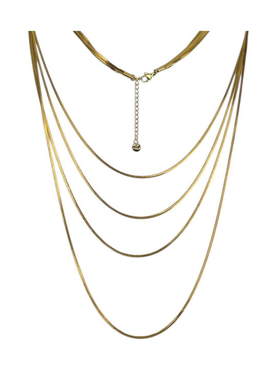 Prime Steel Halskette mit Schlangenmotiv aus vergoldetem Stahl Prime Steel Halskette mit Schlangenmotiv aus vergoldetem Stahl