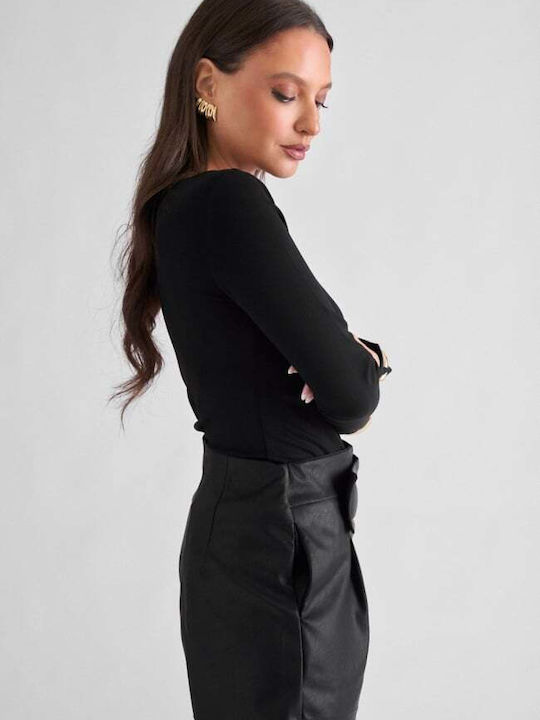 Women's Leather Shorts Black