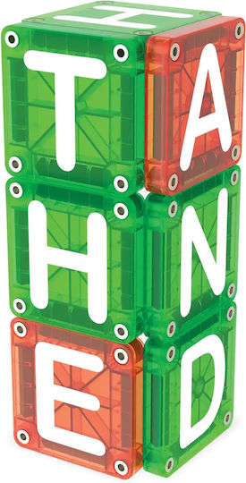 Magna-Tiles Joc Magnetic de Construcție Micromags Learn Letters pentru Copii de 3+ Ani