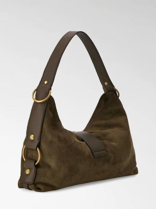 Camden Damen-Schultertasche aus Wildleder Olive