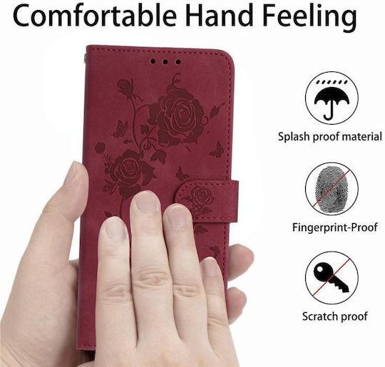 Θήκη Wallet Rose Flower Motorola Moto G86 Power Red