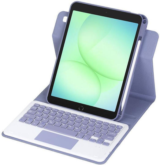 Detachable Rotating Flip Cover with Keyboard Purple (Samsung Galaxy Tab A11 Plus / A9 Plus 11.0 (x210 / X215 / X216))