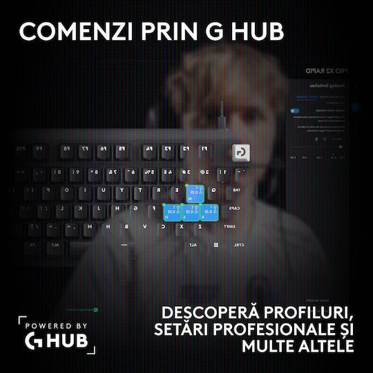 G Pro X2 Rapid геймърска клавиатура без цифров блок с магнитни превключватели и RGB осветление (Английски (САЩ)) бяла